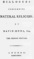Title 
		Page from Hume's second edition 1779 Dialogues concerning 
		Natural Religion, adapted from The James Willard Oliver David 
		Hume Collection at the University of South Carolina.
