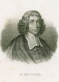 Benedictus Spinoza, Engraving Wenzel Pobuda, Frontispiece, 
Sämmtliche Werke V.1 by Auerbach,W.A. Rosenthall Collection, College of Charleston