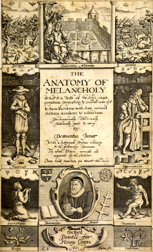 “_The_Anatomy_of_Melancholy_
By Democritus Junior (Richard Burton)
(Oxford: Henry Cripps, 1651), Frontispiece