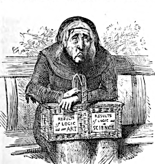 Logic's Errand Girl- [woodcut by S.J. Swinbourne], _Picture_Logic_(London: Longmans, Green, 1875), 41.