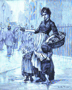 Seller of Violets, 
	part of the series “London Street Arabs,” 1890 
	Dorothy Tennant; H.M. Stanley (nee Dorothy Tennant, <cite>London Street 
	Arabs</cite> Cassell, 1890), np.